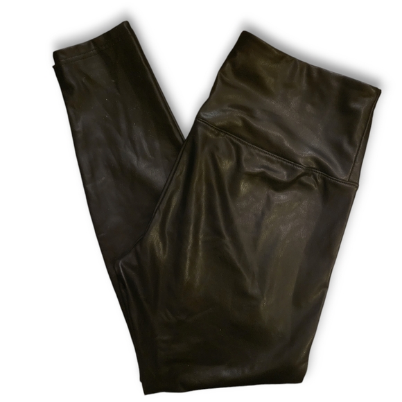 JOE FRESH - NWOT Black Vegan Leather / Latex High Waisted Skinny Leggings Size L - Picture 4 of 10